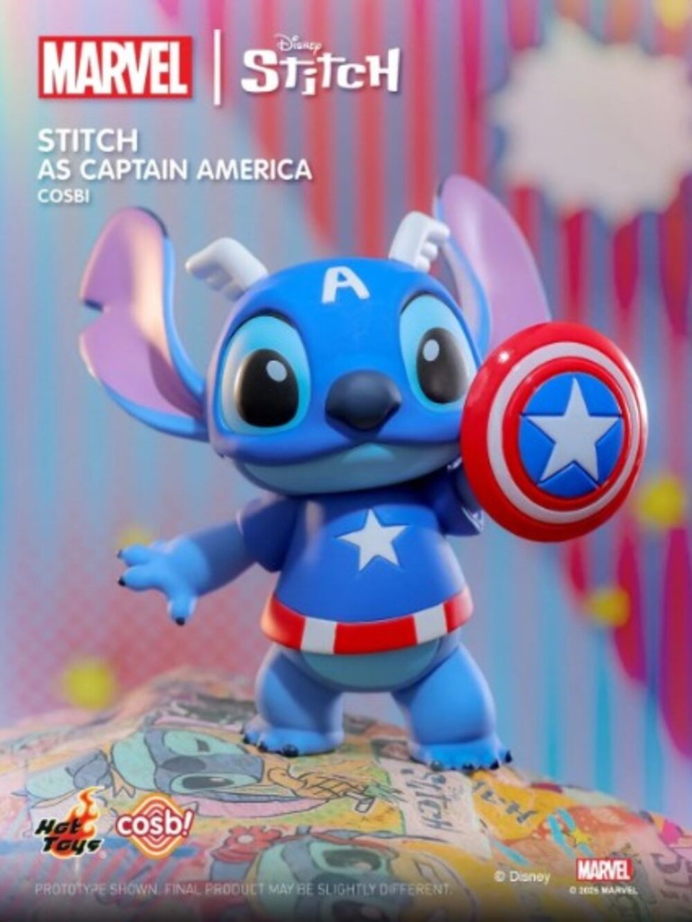 Captain America | Disney x Marvel Stitch Cosbi Blind Box Figure w/ Card